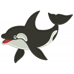 Orca The killer whale Filled Machine Embroidery Digitized Design Pattern
