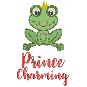 Prince Charming Cute Little Froggy Filled Machine Embroidery Design Digitized Pattern