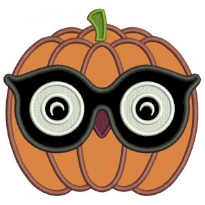 Pumpkin Owl Halloween Applique Machine Embroidery Design Digitized Pattern