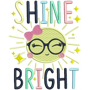 Shine Bright Sun Filled Machine Embroidery Design Digitized Pattern