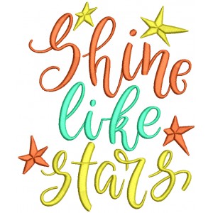 Shine Like Stars Filled Machine Embroidery Design Digitized Pattern