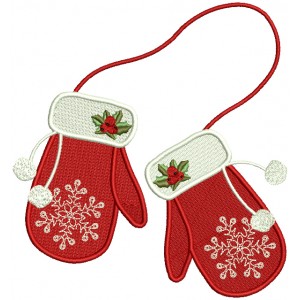 Snow Mitts Christmas Filled Machine Embroidery Design Digitized Pattern