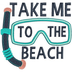 Take Me To The Beach Snorkeling Applique Machine Embroidery Design Digitized Pattern