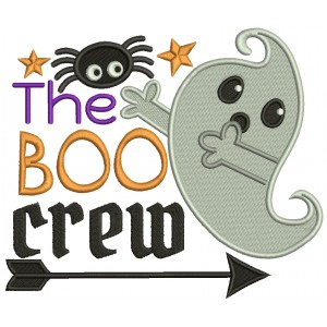 The Boo Crew Ghost Halloween Filled Machine Embroidery Design Digitized Pattern