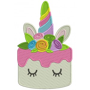 Unicorn Cacke Filled Machine Embroidery Design Digitized Pattern