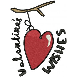 Valentine's Wishes Filled Machine Embroidery Design Digitized Pattern