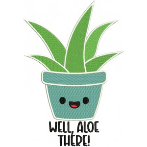 Well Aloe There Plant Filled Machine Embroidery Design Digitized Pattern