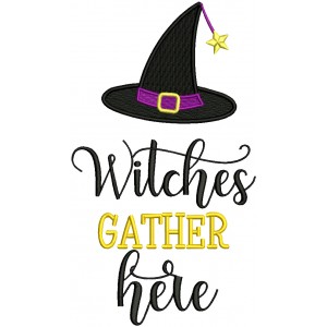Witches Gather Here Filled Machine Embroidery Design Digitized Pattern