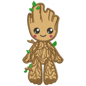 Wood Man Looks Like Groot From Gardian Of The Galaxy Applique Machine Embroidery Design Digitized Pattern
