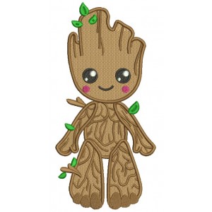 Wood Man Looks Like Groot From Gardian Of The Galaxy Filled Machine Embroidery Design Digitized Pattern