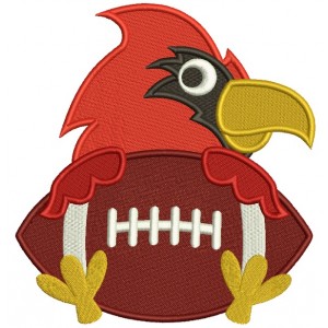 Bird Holding a Football Sports Filled Machine Embroidery Design Digitized Pattern
