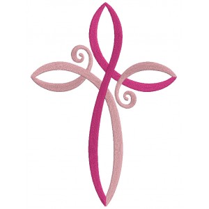 Celtic Cross Breast Cancer Awareness Filled Machine Embroidery Design Digitized Pattern