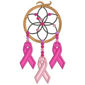 Cure Breast Cancer Dream Catcher Applique Machine Embroidery Design Digitized Pattern