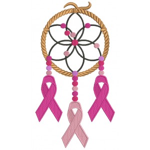 Cure Breast Cancer Dream Catcher Filled Machine Embroidery Design Digitized Pattern
