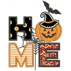 HOME Halloween Pumpkin And Spider Web Applique Machine Embroidery Design Digitized Pattern