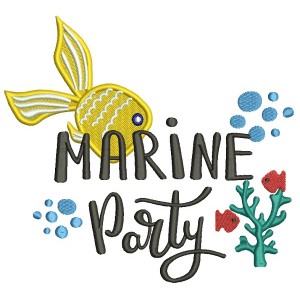 Marine Party Fish Filled Machine Embroidery Design Digitized Pattern