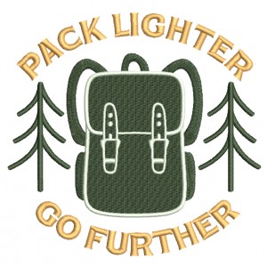 Pack Lighter Go Further Camping Filled Machine Embroidery Design Digitized Pattern
