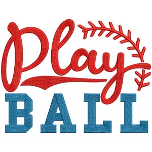 Play Ball Baseball Filled Machine Embroidery Design Digitized Pattern