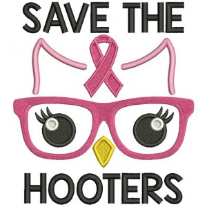 Save The Hooters Breast Cancer Awareness Filled Machine Embroidery Design Digitized Pattern
