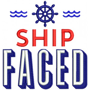Ship Faced Boat Helm And Waves Filled Machine Embroidery Design Digitized Pattern