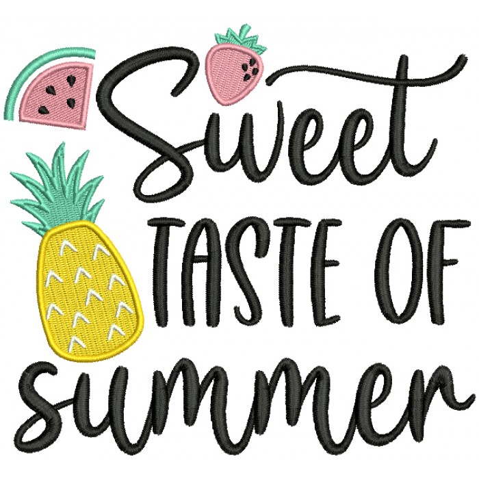 Sweet Taste Of Summer Pineapple Filled Machine Embroidery Design
