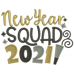 2021 New Year Squad Filled Machine Embroidery Design Digitized Pattern