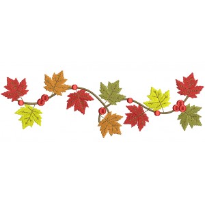 Autumn Leaves Fall Filled Machine Embroidery Design Digitized Pattern