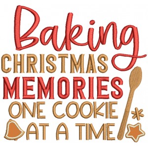 Barking Christmas Memories One Cookie At a Time Applique Machine Embroidery Design Digitized Pattern