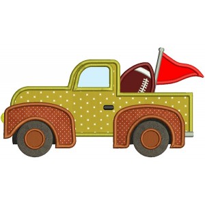 Football Truck Applique Machine Embroidery Design Digitized Pattern
