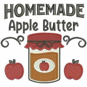 Homemade Apple Butter Food Filled Machine Embroidery Design Digitized Pattern