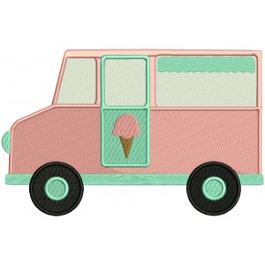 Ice Cream Truck Summer Filled Machine Embroidery Design Digitized Pattern