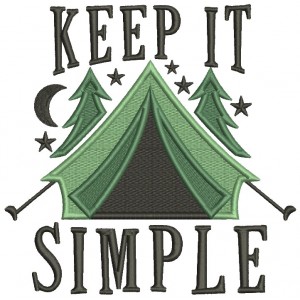 Keep It Simple Camping Tent Filled Machine Embroidery Design Digitized Pattern