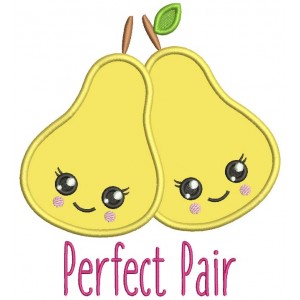 Perfect Pair Valentine's Day Applique Machine Embroidery Design Digitized Pattern