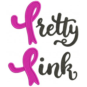 Pretty Pink Breast Cancer Awareness Ribbon Filled Machine Embroidery Design Digitized Pattern
