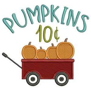 Pumpkins Ten Cents Fall Thanksgiving Filled Machine Embroidery Design Digitized Pattern