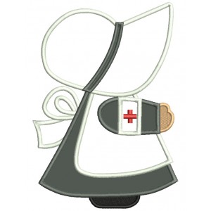 Sunbonnet Nurse Medical Applique Summer Machine Embroidery Design Digitized Pattern