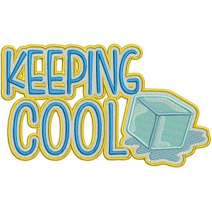 Keeping It Cool Block Of Ice Filled Machine Embroidery Digitized Design Pattern