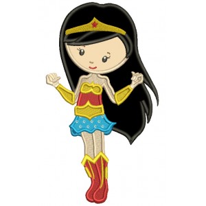 Looks Like a Wonder Woman Supergirl Applique Machine Embroidery Design Digitized Pattern