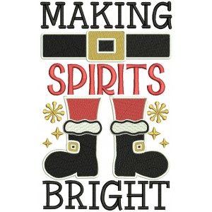 Making Spirits Bright Christmas Filled Machine Embroidery Design Digitized Pattern