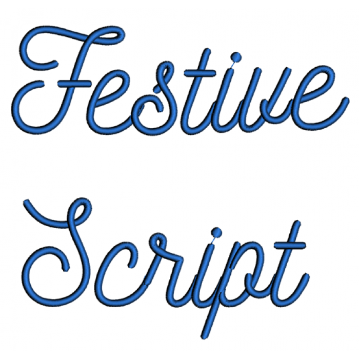 Festive Script Machine Embroidery Font Upper and Lower Case 1 2 3 inches