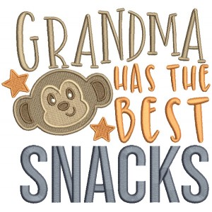 Grandma Has The Best Snacks Filled Machine Embroidery Design Digitized Pattern