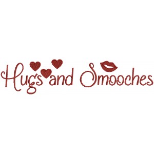 Hugs And Smooches Filled Valentine's Day Machine Embroidery Design Digitized Pattern
