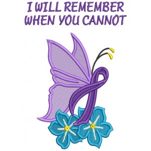 I Will Remember When You Cannot Pancreatic Cancer Ribbon Filled Machine Embroidery Design Digitized Pattern