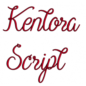 Kentora Script Machine Embroidery Font Upper and Lower Case 1 2 3 inches 