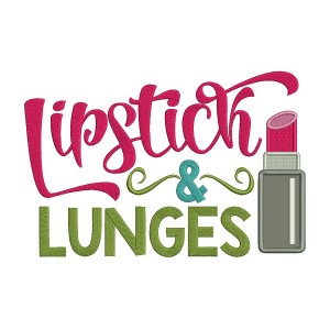 Lipstick and Lunges Applique Machine Embroidery Design Digitized Pattern