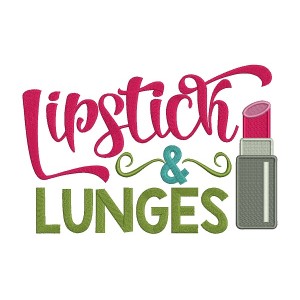 Lipstick and Lunges Filled Machine Embroidery Design Digitized Pattern