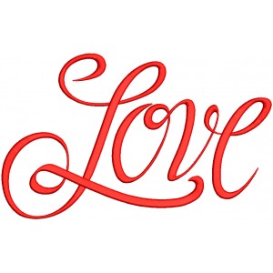 Love Script Word Valentine's Day Filled Machine Embroidery Design Digitized Pattern