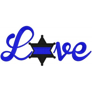 Love Sheriff Badge Police Filled Machine Embroidery Design Digitized 