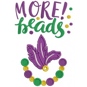 More Beads Mardi Gras Mask Applique Machine Embroidery Design Digitized Pattern