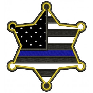 Police Badge With a Flag Applique Machine Embroidery Design Digitized Pattern